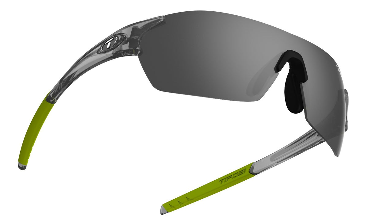 Tifosi Brixen Sports Sunglasses with 3 Interchangeable Lenses - Crystal Smoke Red Clear