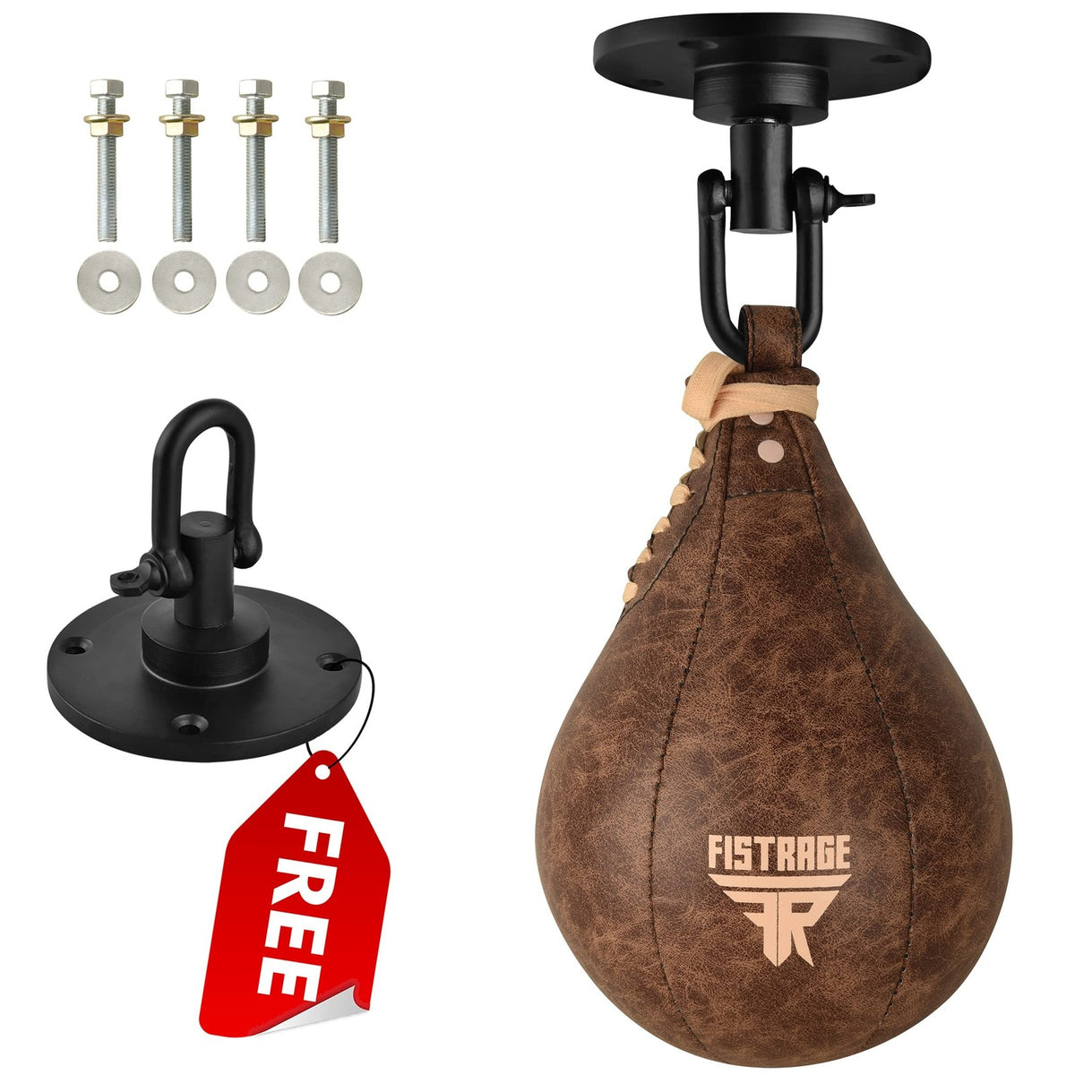Leather Speed Bag for Boxing MMA Training - 7 Inch Diameter