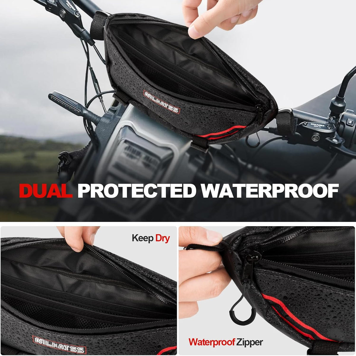 Waterproof Handlebar Bag for Dirt Bikes & Motorcycles - Durable Bike Tool Storage