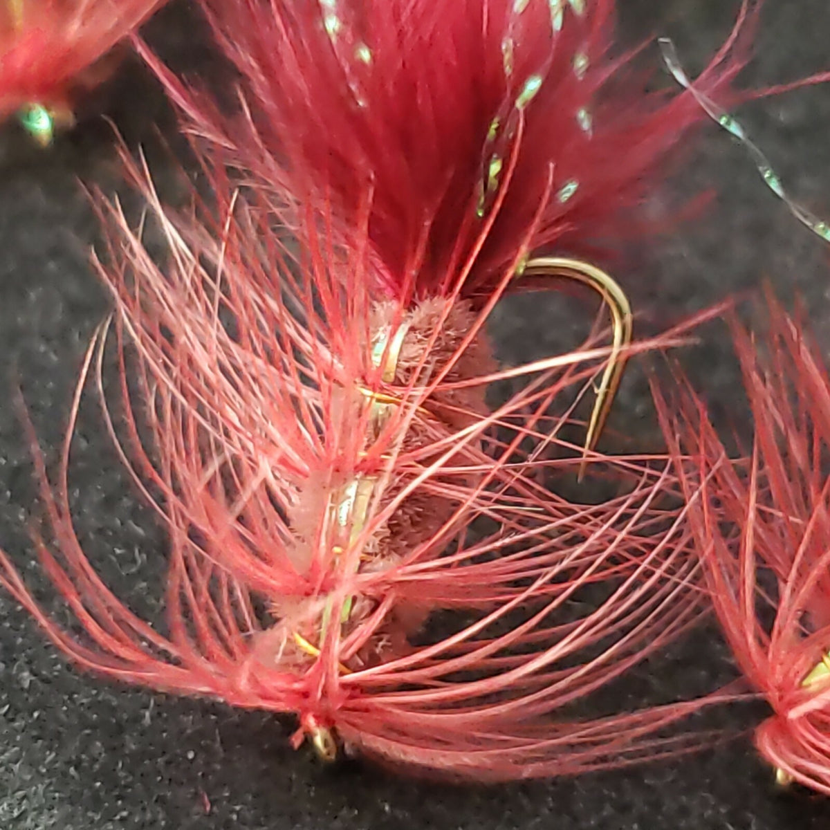 Fly Fishing Flies Flash a Bugger Size 12 Maroon Streamer - Custom Tied