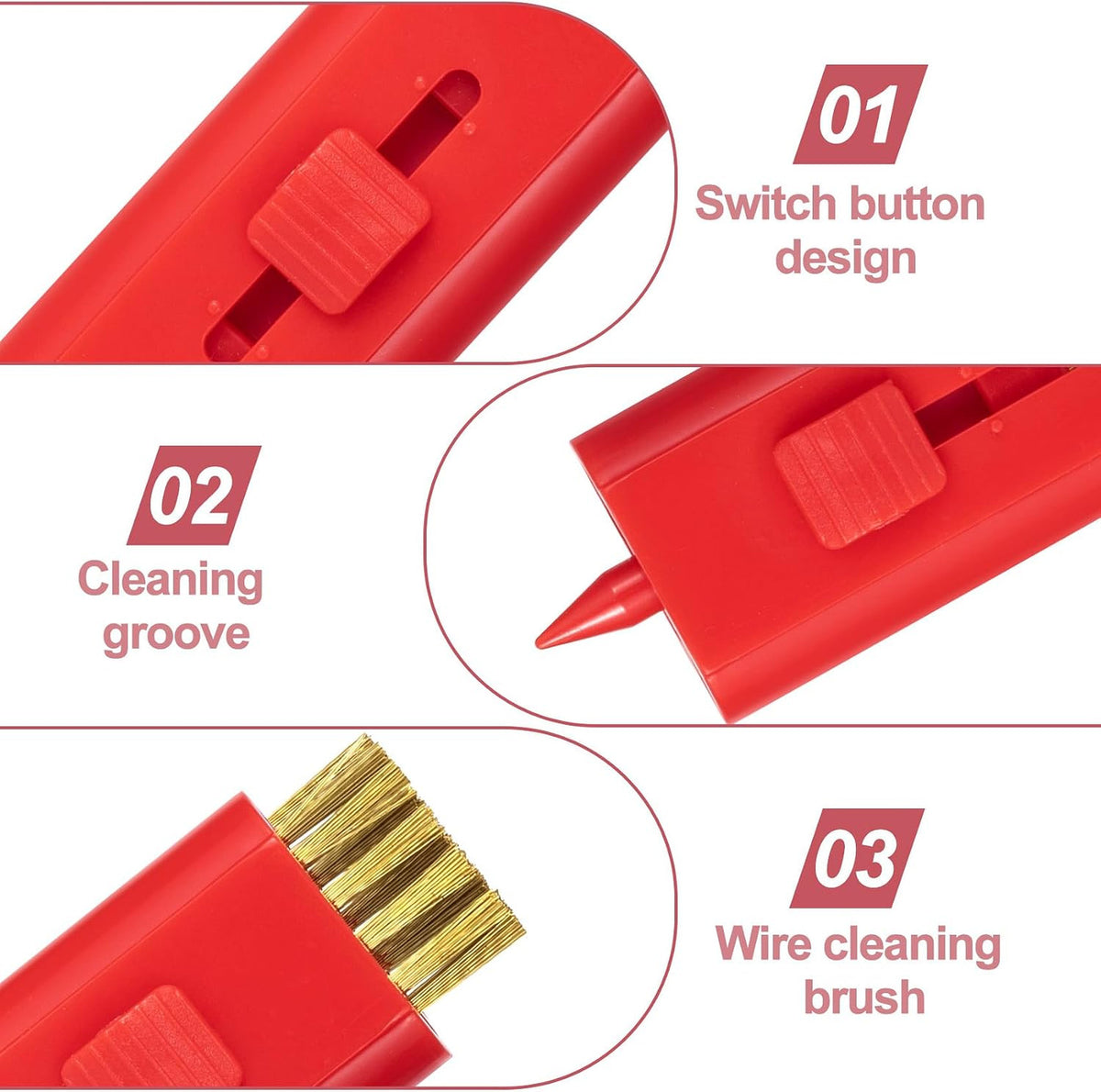Retractable Golf Club Cleaner Brush Set - Portable Double-Sided, Brass & Spike