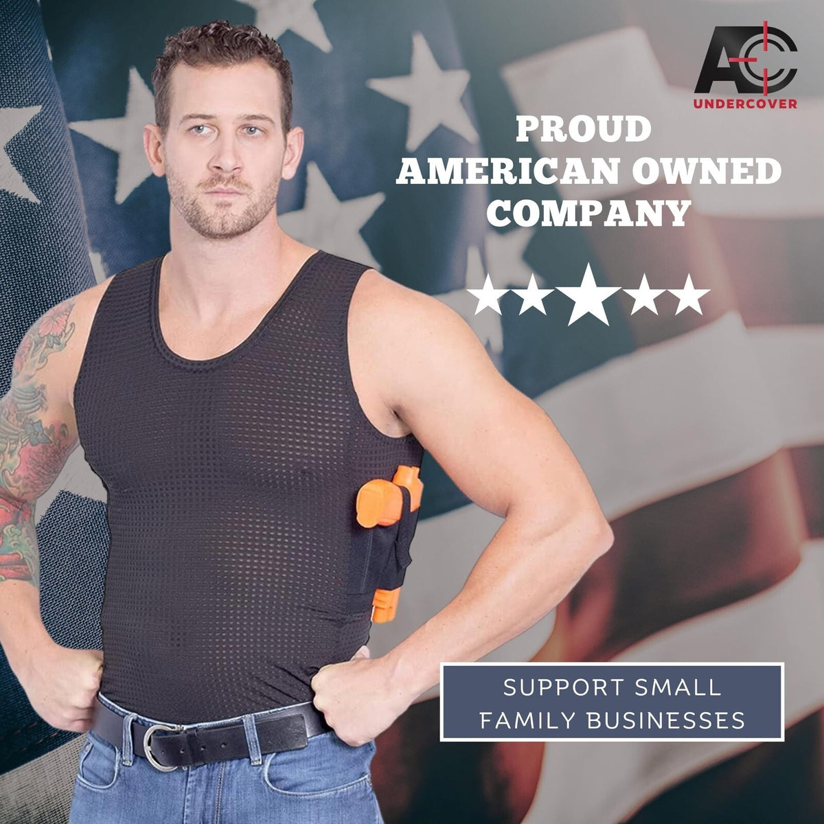 Concealed Carry Mesh Tank Top with Dual Holsters for Men