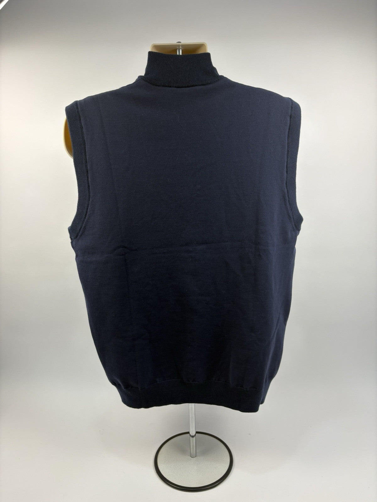 Men's Golf Vest Full Zip Weather Knit Fleece Navy Large