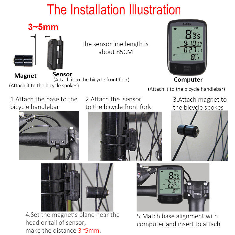 Wireless Bicycle Speedometer LCD Odometer Waterproof Cycling Computer