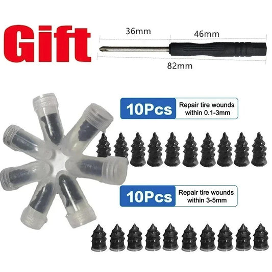 20Pcs Tire Repair Kit Car Motorcycle Puncture Fix Rubber Nails Set