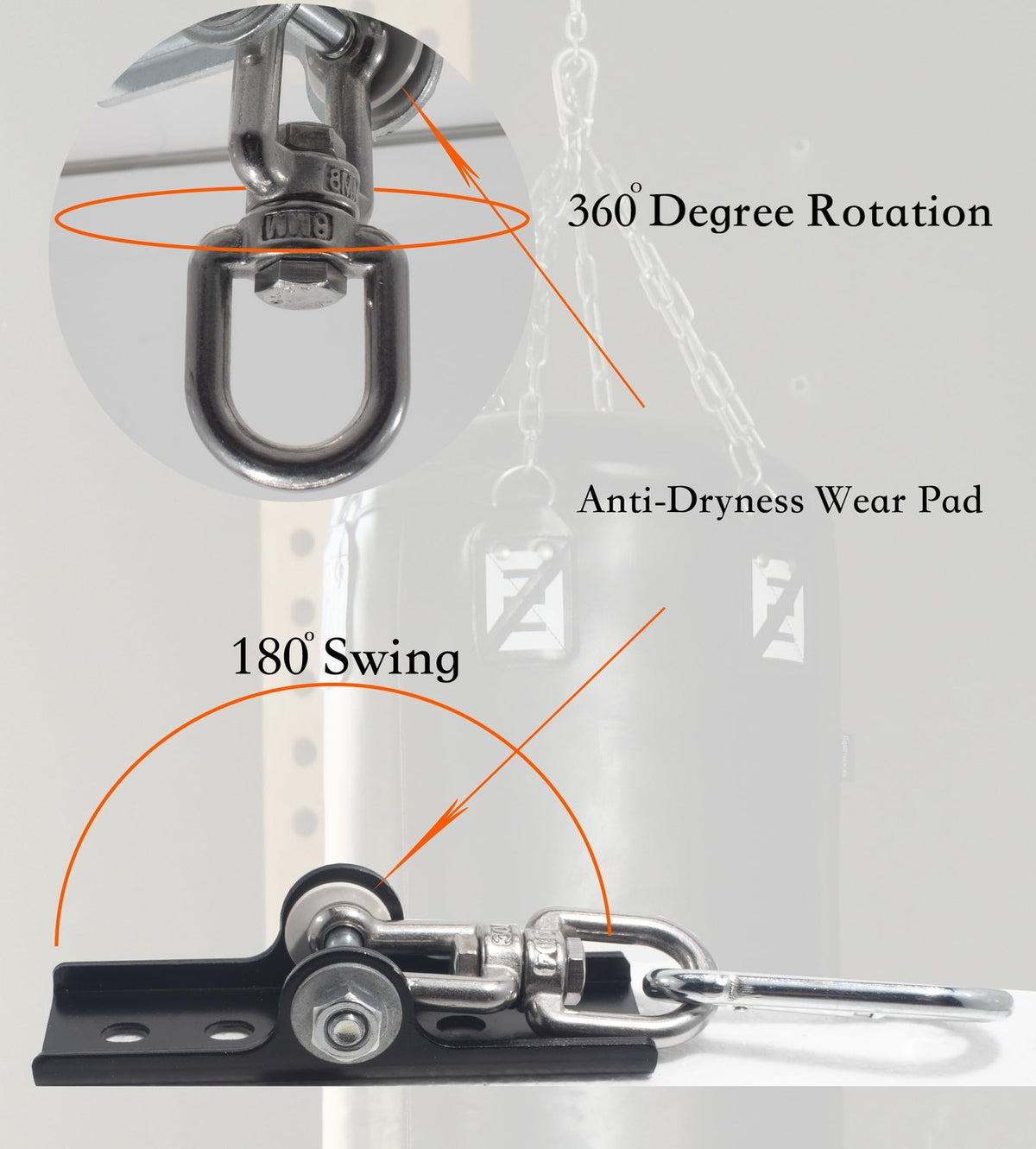 Heavy Duty Punching Bag Hanger Ceiling Mount Reinforced Steel Support 300 Lbs