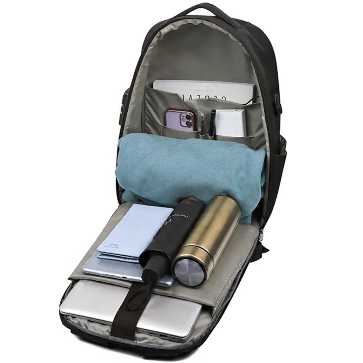 Motorcycle Hard Shell Water Resistant Backpack with Multiple Compartments