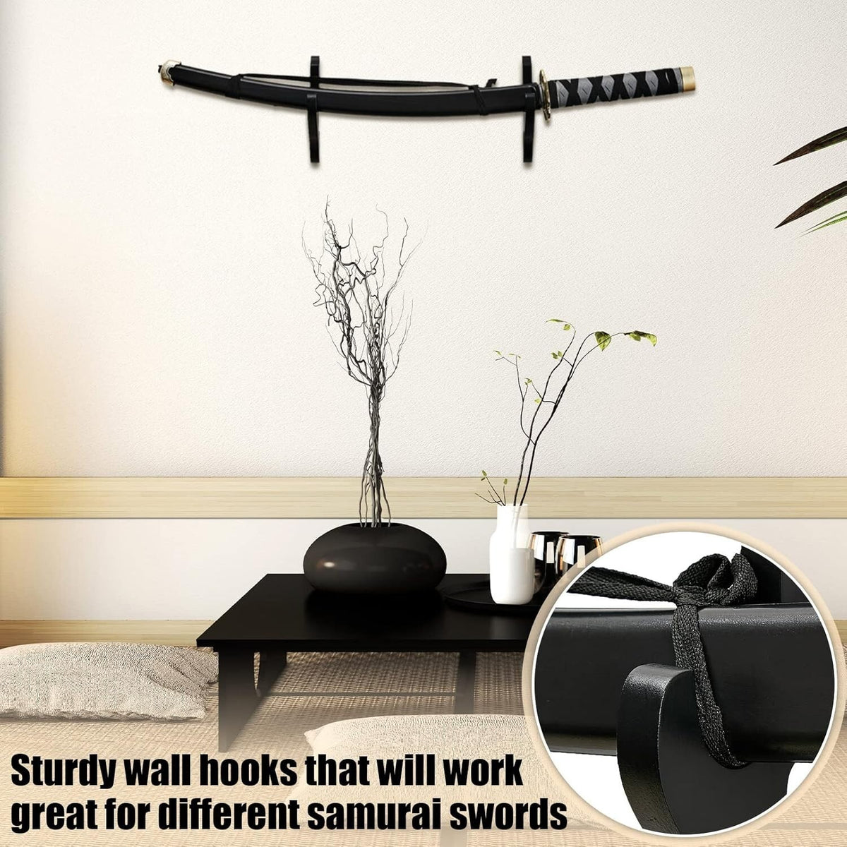Unbranded Wall Mounts for Swords and Katana — Wood Display Brackets (Set of 2)