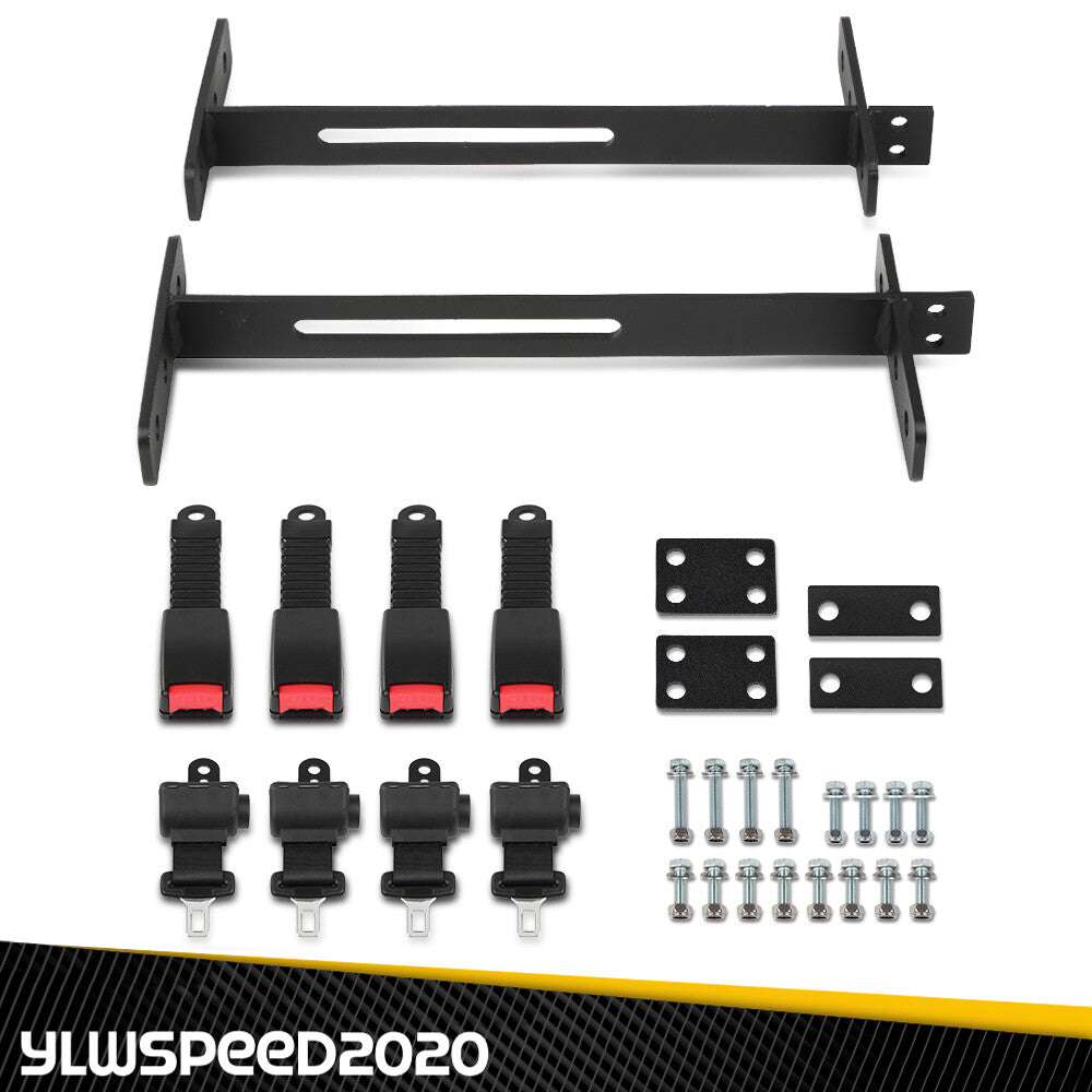 Retractable Golf Cart Seat Belts and Bracket Kit for EZGO Yamaha Club Car