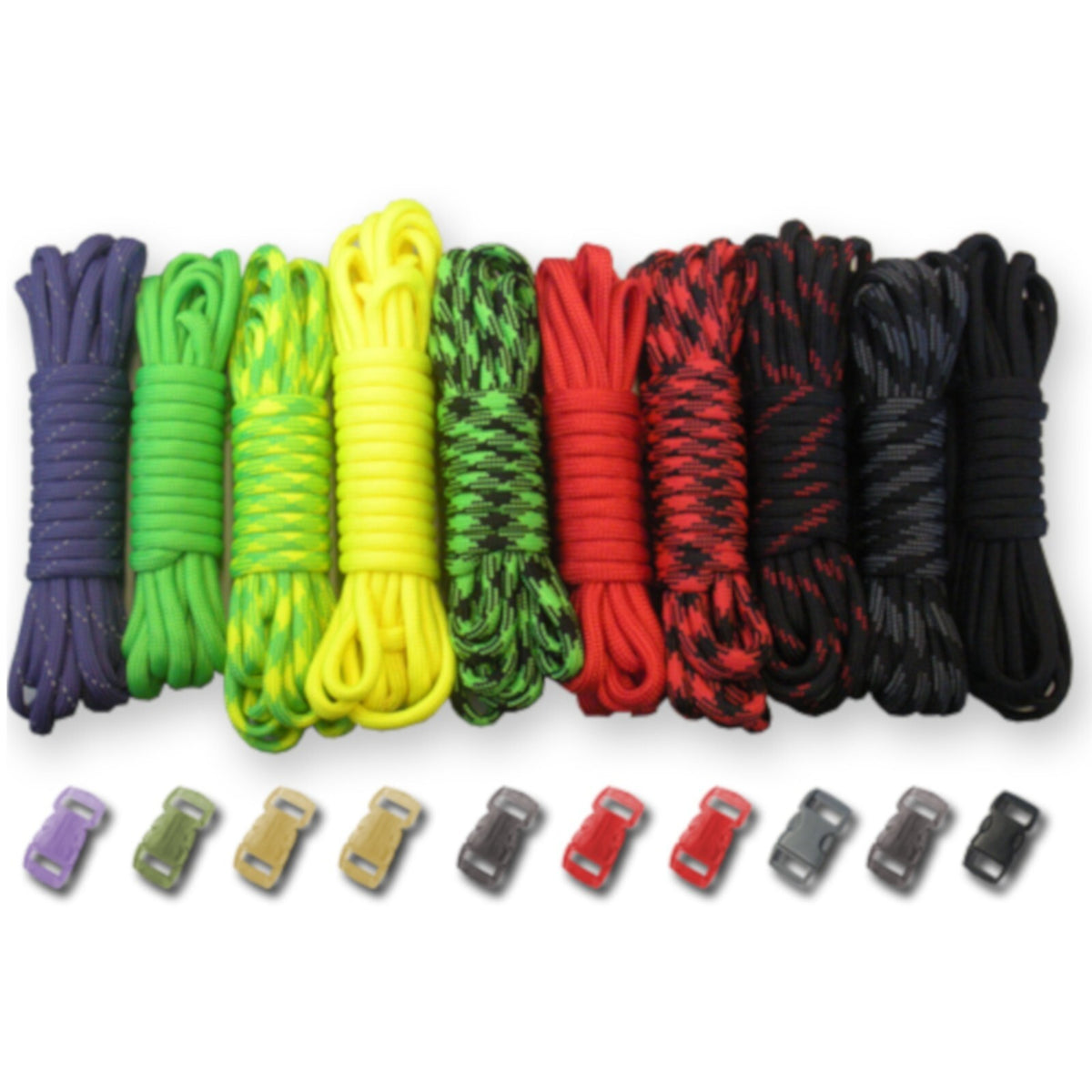 Paracord DIY Bracelet Kit with Buckles - 100 FT Paracord Crafting Set