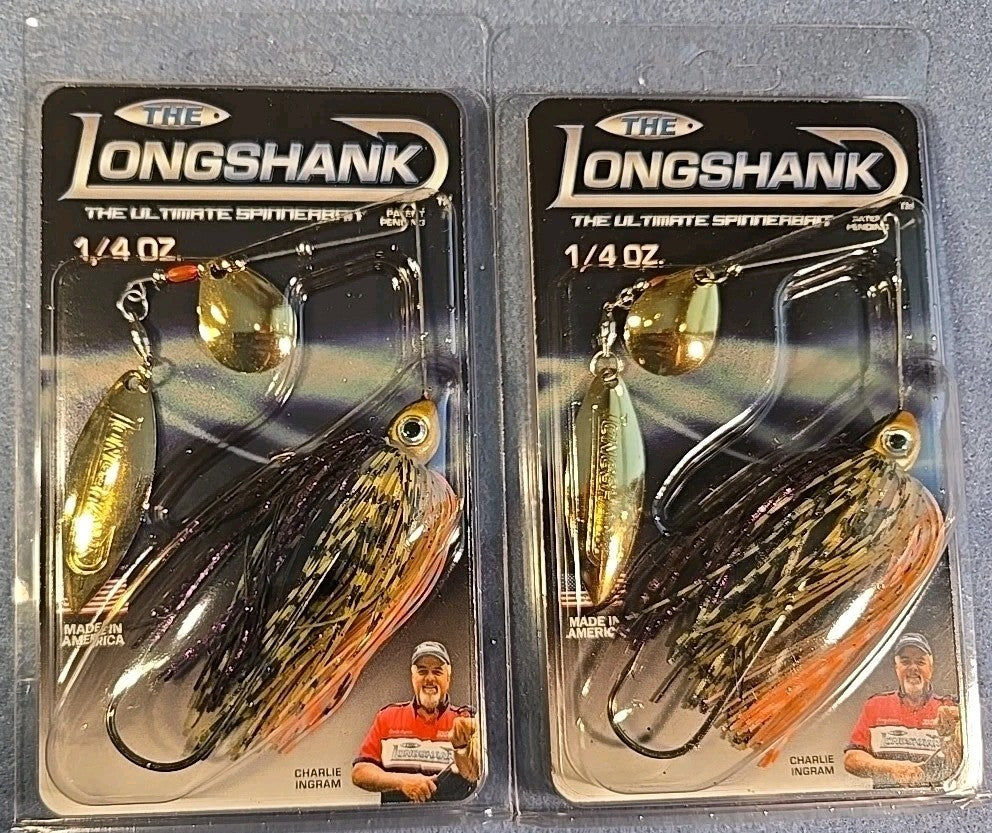 2-Piece Bluegill Spinnerbait Set 1/4 oz with Gold Blades - Fishing Tackle