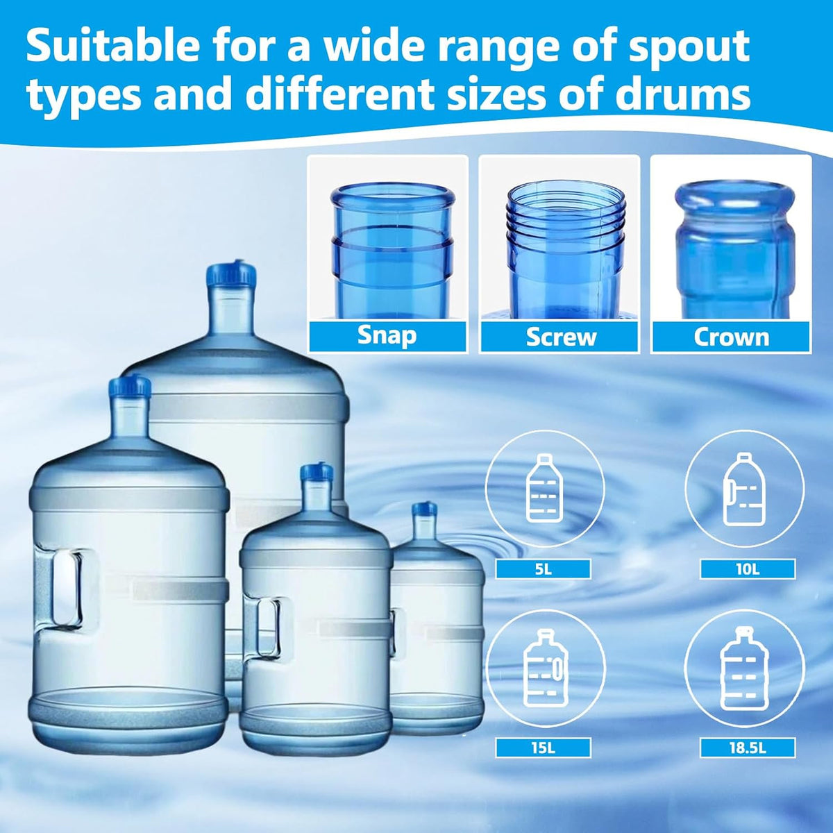 Heavy Duty Water Bottle Handle Set for 5 Gallon Buckets - Dual-Mode, 4 Pack