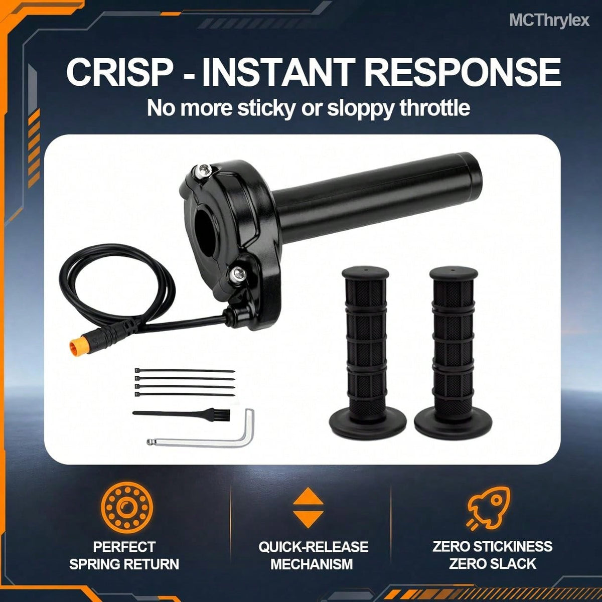 Full Twist Throttle Kit for Ebike 12V-72V - Universal Motorcycle Feel