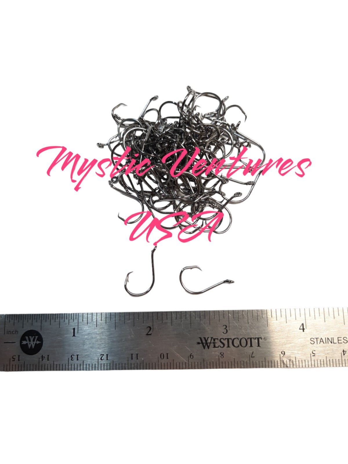 100 Pack Size #6 Black Nickel Circle Fishing Hooks - High Carbon, Offset Octopus Beak