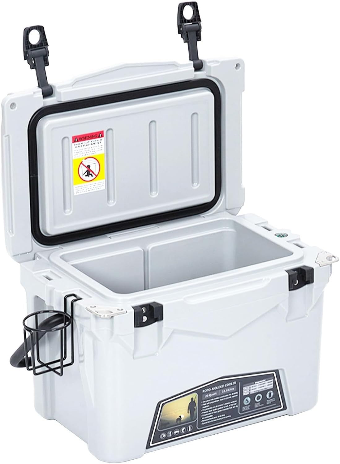 Insulated Hard Cooler with 5-Day Ice Retention - Portable Outdoor Ice Chest