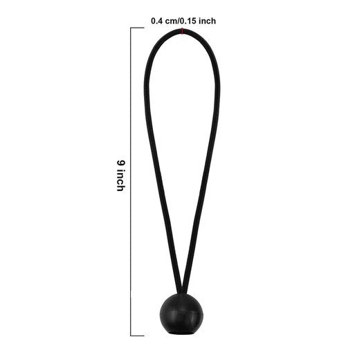 Heavy Duty Black Bungee Cords with Balls for Tarp Canopy Tie Downs 6-9 Inch