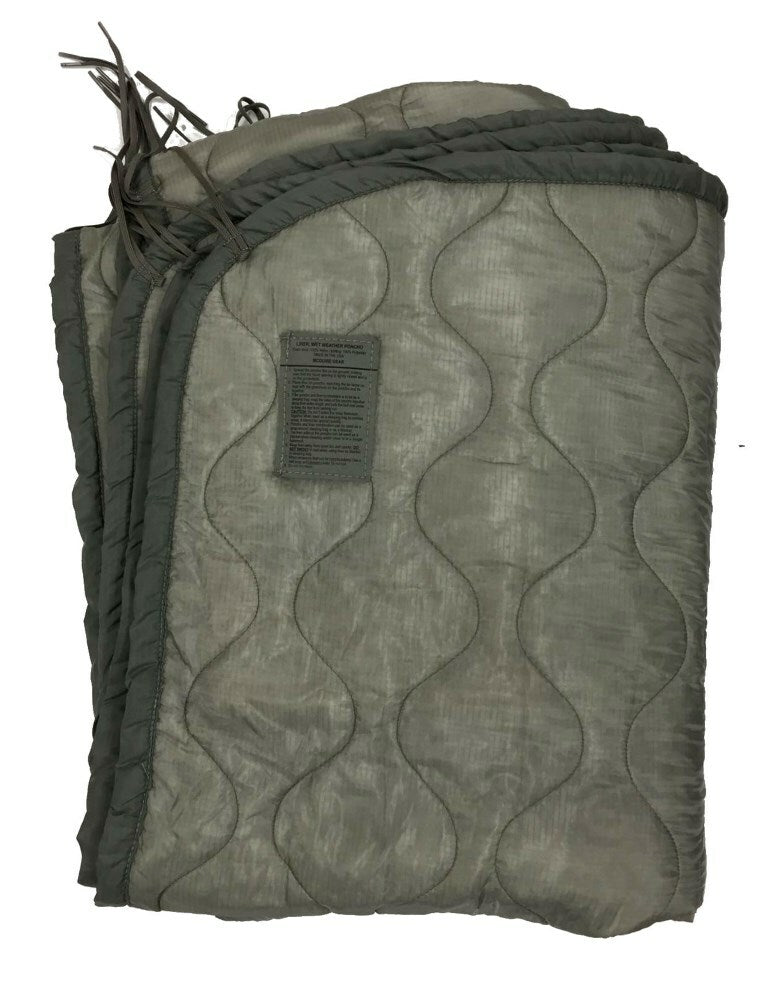 Military Style Wet Weather Poncho Liner Woobie Blanket Made in USA Foliage
