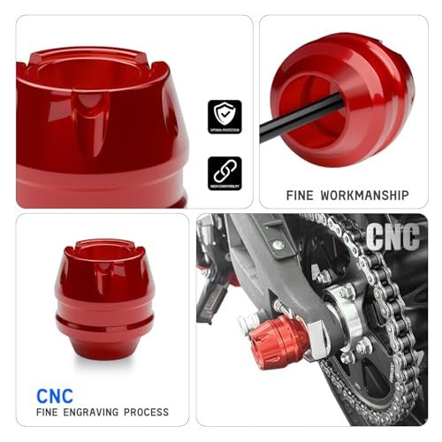 CNC Motorcycle Rear Wheel Frame Protector Axle Slider - Red