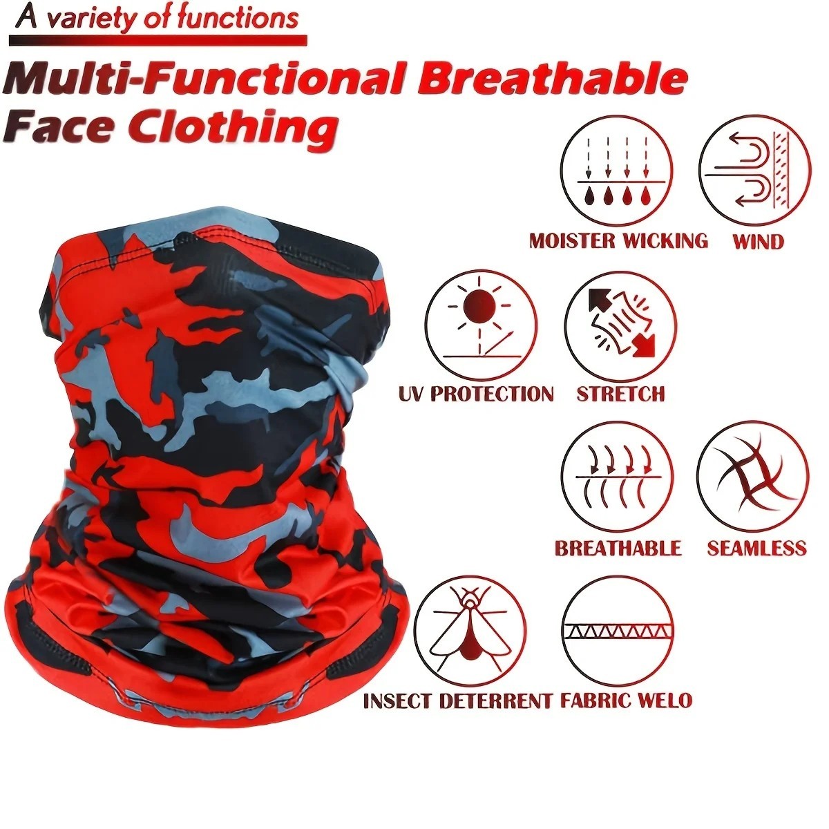 UV Protection Cooling Neck Gaiter Face Mask Scarf Windproof Cover