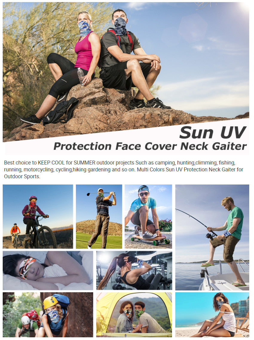 Unbranded UV Face Mask Balaclava Neck Gaiter for Outdoor Sports and Sun Protection