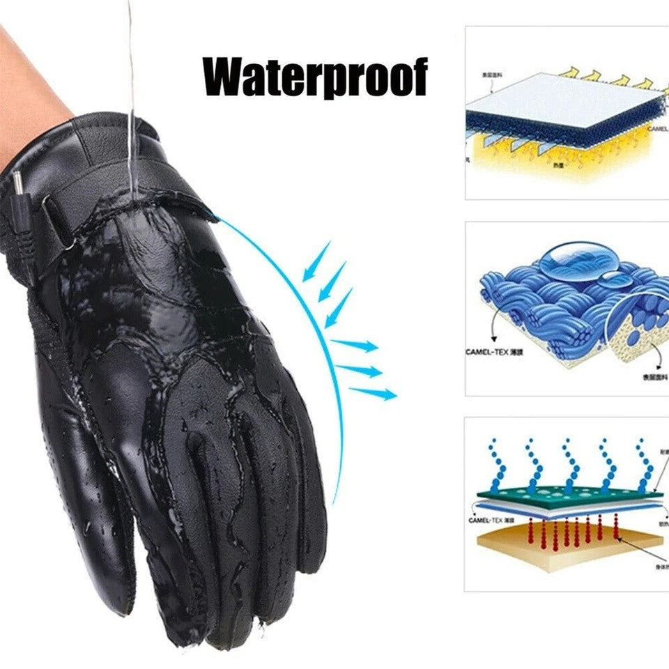 USB Heated Gloves Waterproof Winter Thermal Ski Snow Hand Warmers
