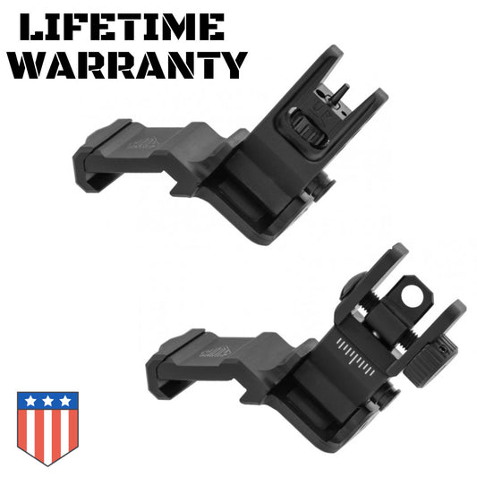 45 Degree Offset Aluminum Flip-Up Sights for Rifles and Firearms