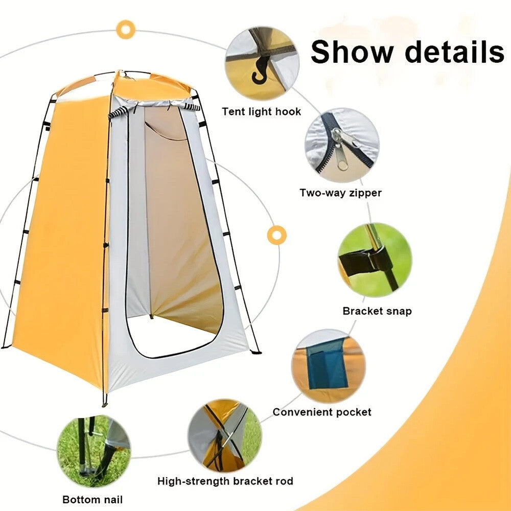 Portable Privacy Shower Tent & Folding Toilet for Outdoor Camping