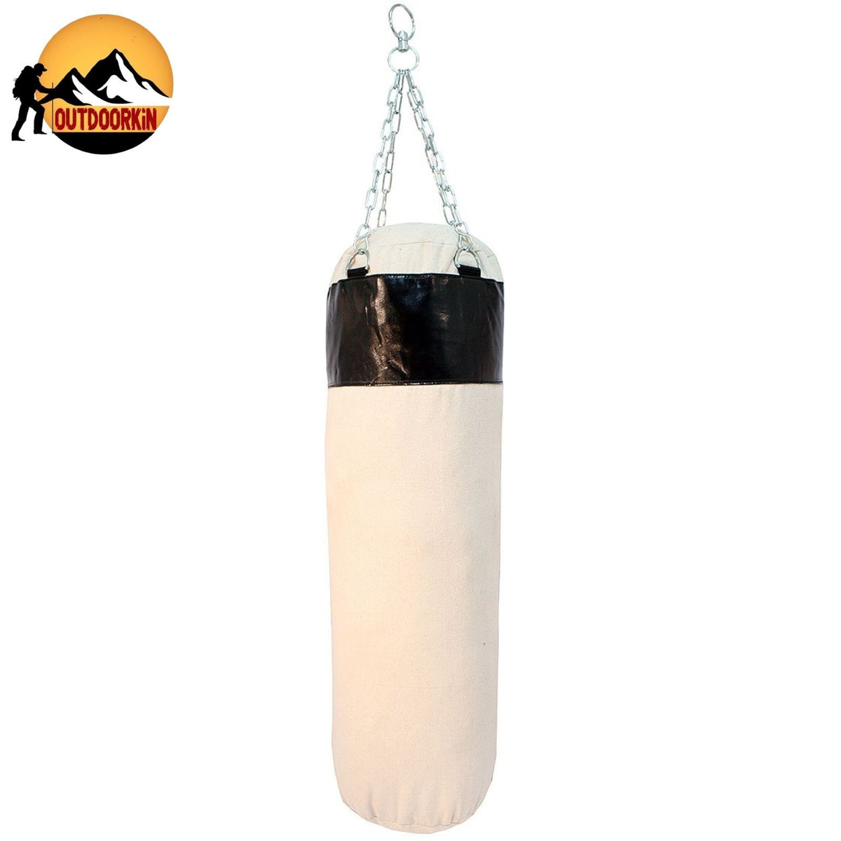 Heavy Duty Canvas Punching Bag with Chains for Boxing & Fitness Training