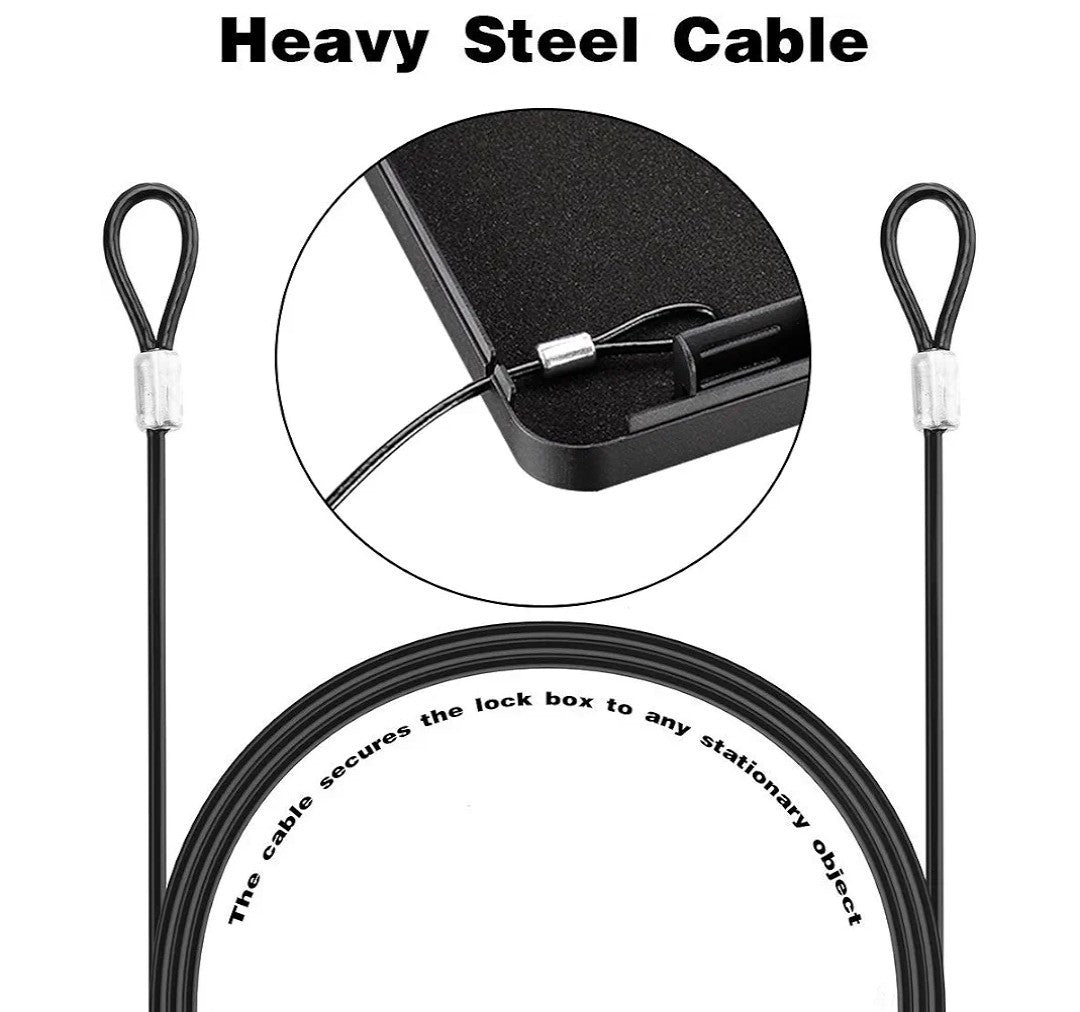 Portable Steel Pistol Safe Box with 3-Digit Combination Lock and Security Cable