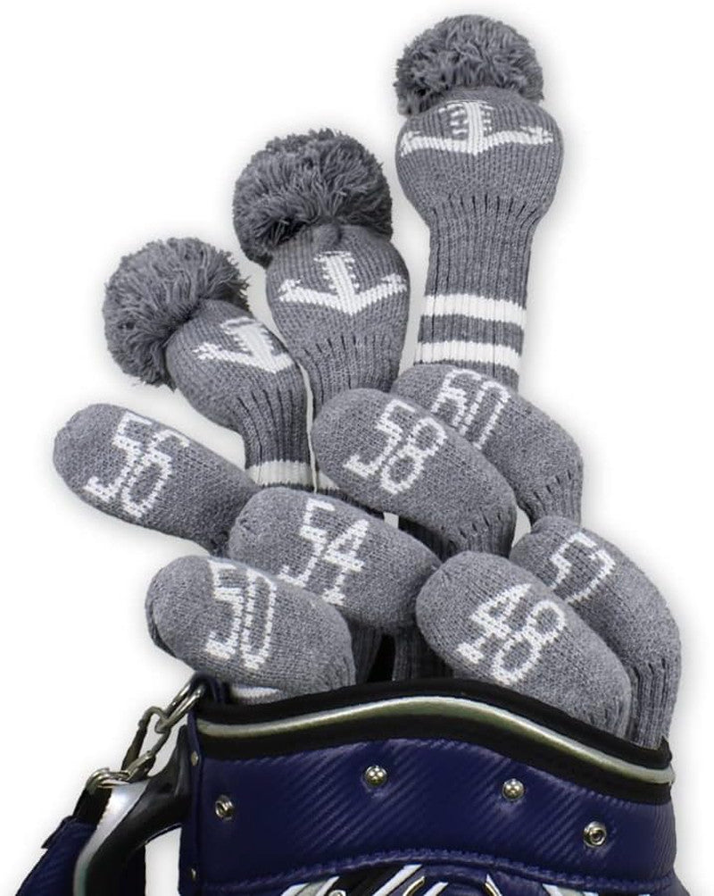 7 Pcs Knitted Golf Head Covers Set for Irons Wedges - Club Protection