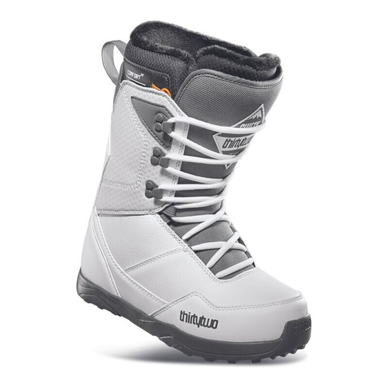 Women’s Snowboard Boots - Soft Flex, Comfort Fit, White/Grey 6.5