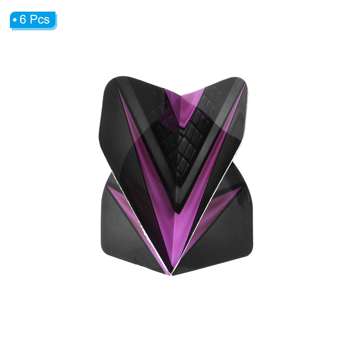 Dart Flights PET 6 Pack V Style Black & Light Purple