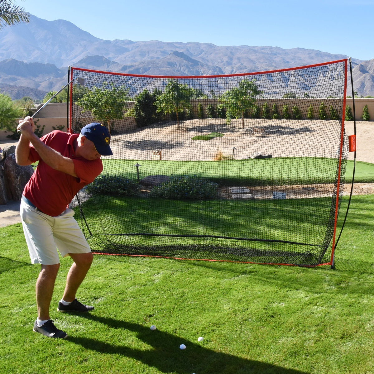 10' x 7' Golf Practice Net for Indoor Outdoor Swing Training with Ball Return
