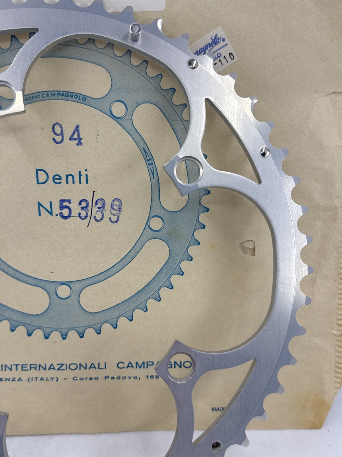 Vintage Campagnolo 53-Tooth Chainring for 135mm BCD 5-Arm Double Crankset