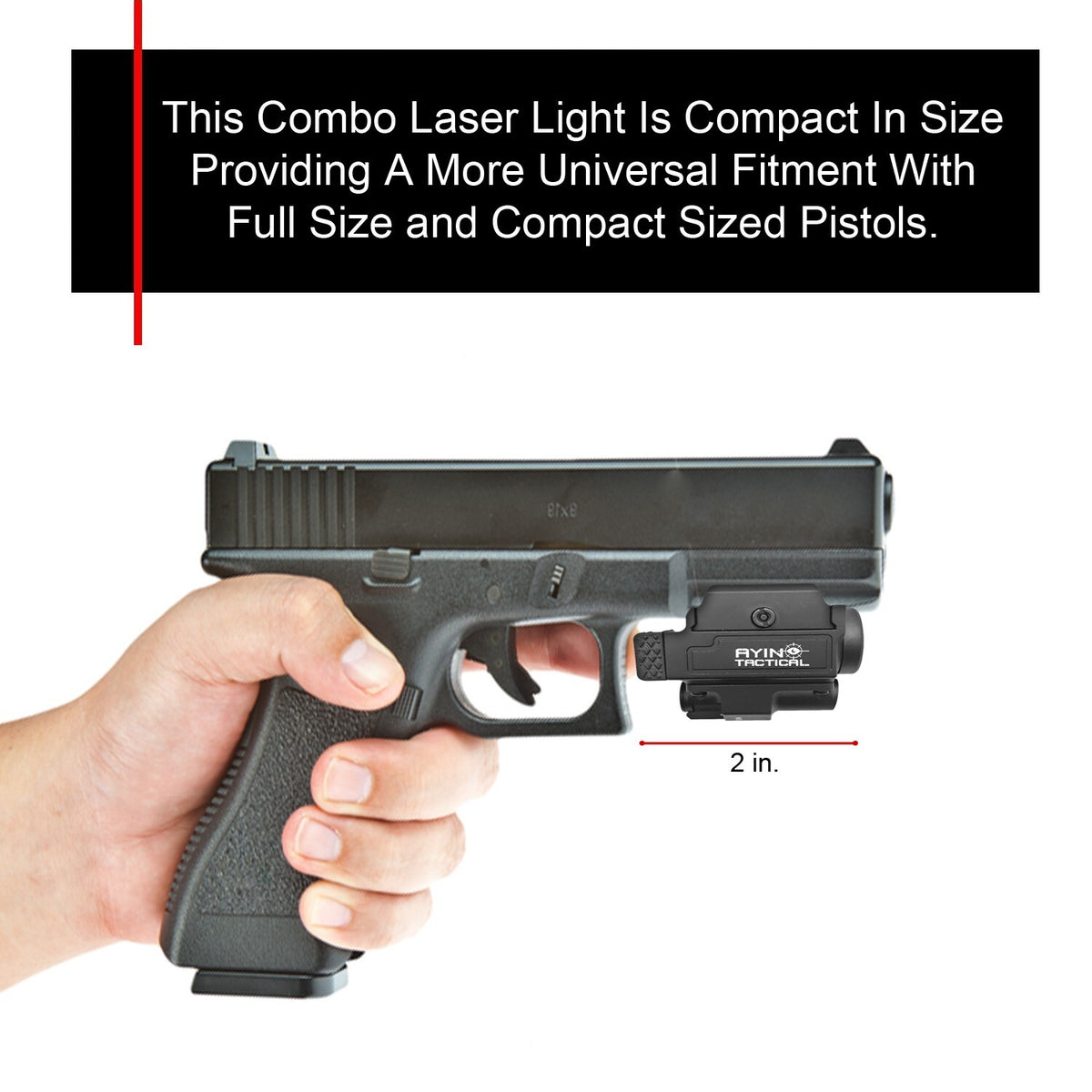 800 Lumen LED Pistol Light with Green Laser, Rechargeable & Quick Detach Mount