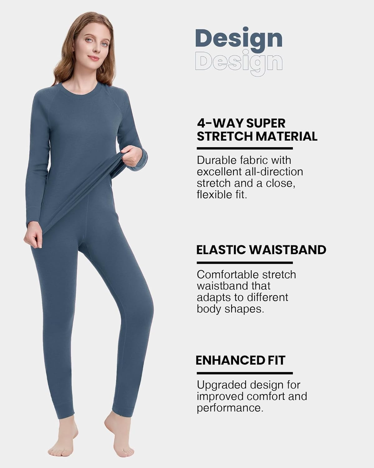 Women’s Merino Wool Base Layer Set Thermal Underwear Ski Cold Weather