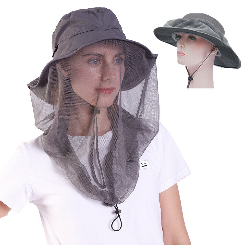 Mosquito Head Net Hat with UV Sun Protection for Outdoor Activities