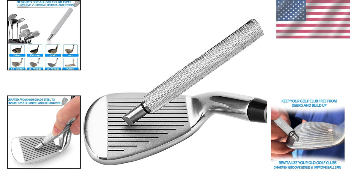 Golf Club Groove Cleaner - Compact Tool for Wedges & Irons in 5 Colors