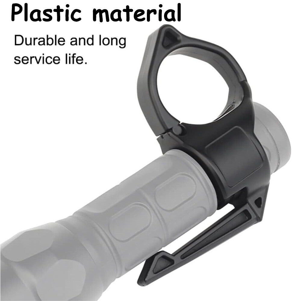 Tactical Flashlight Ring Holder with Clip for 1-Inch Flashlights, Portable and Durable