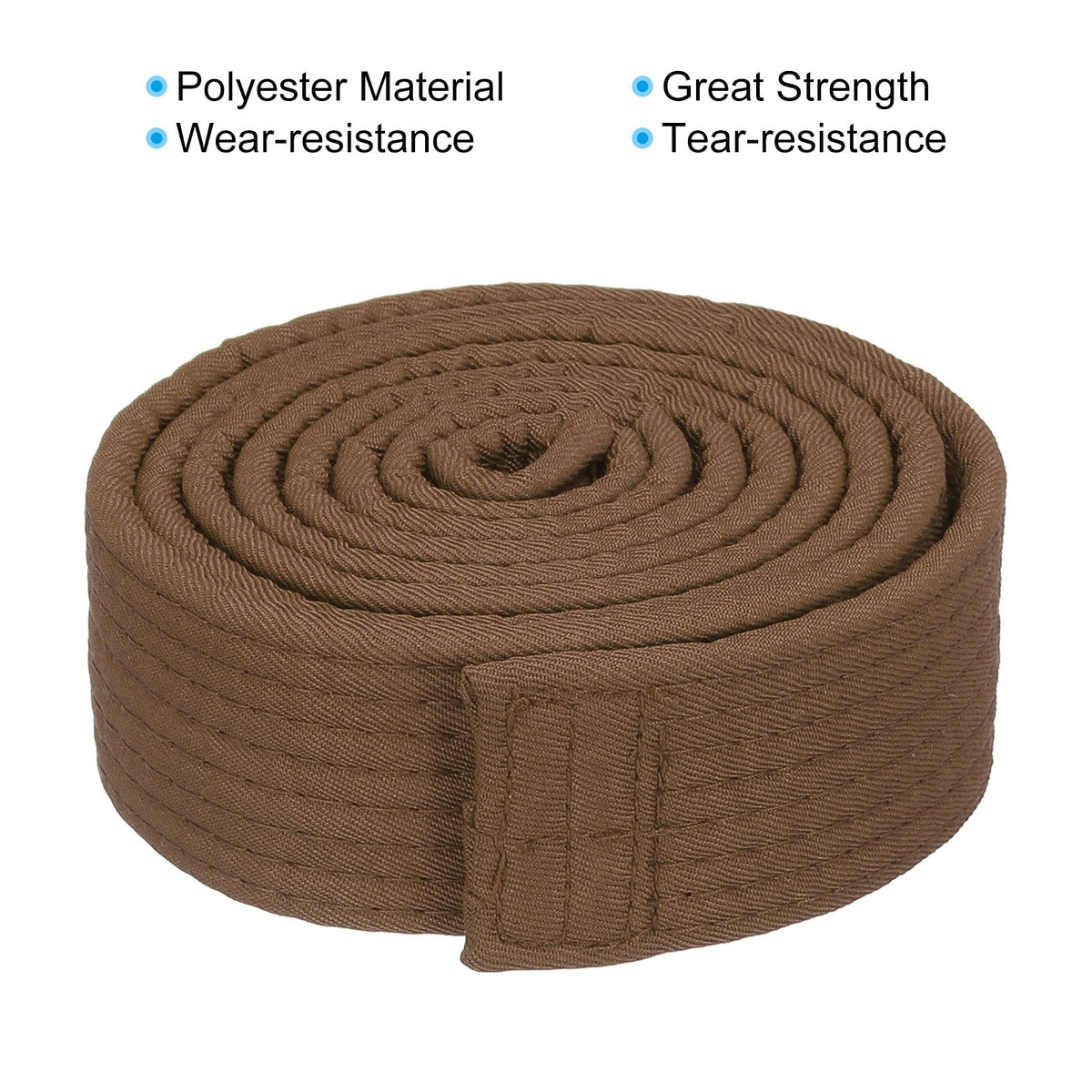 Martial Arts Belt for Judo Training - Brown Polyester Rank Belt 1.6m