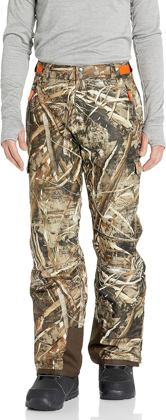 Insulated Snow Cargo Pants for Men with Realtree Camo - Adjustable Fit