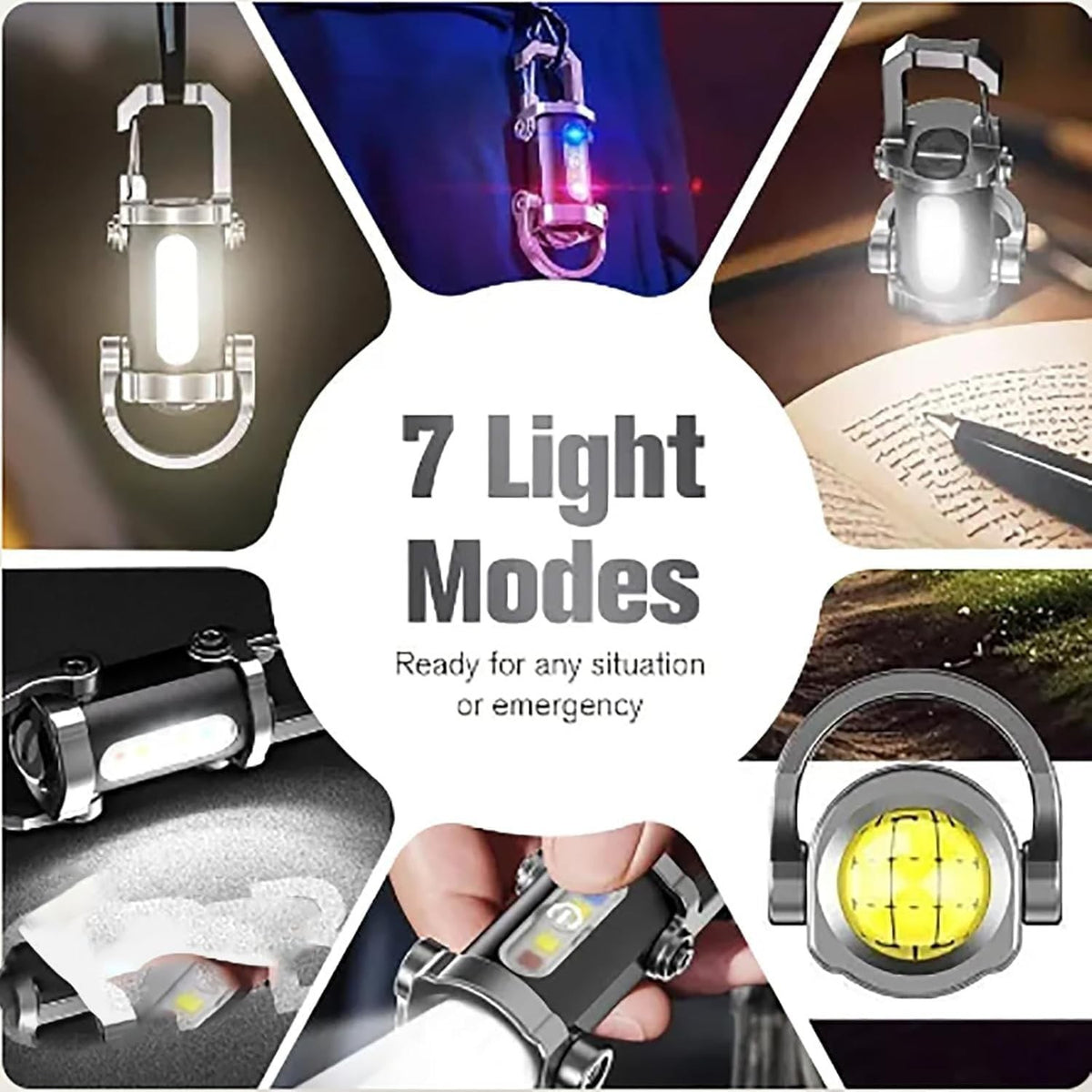 Rechargeable LED Mini Flashlight Keychain 1200 Lumens Waterproof Portable