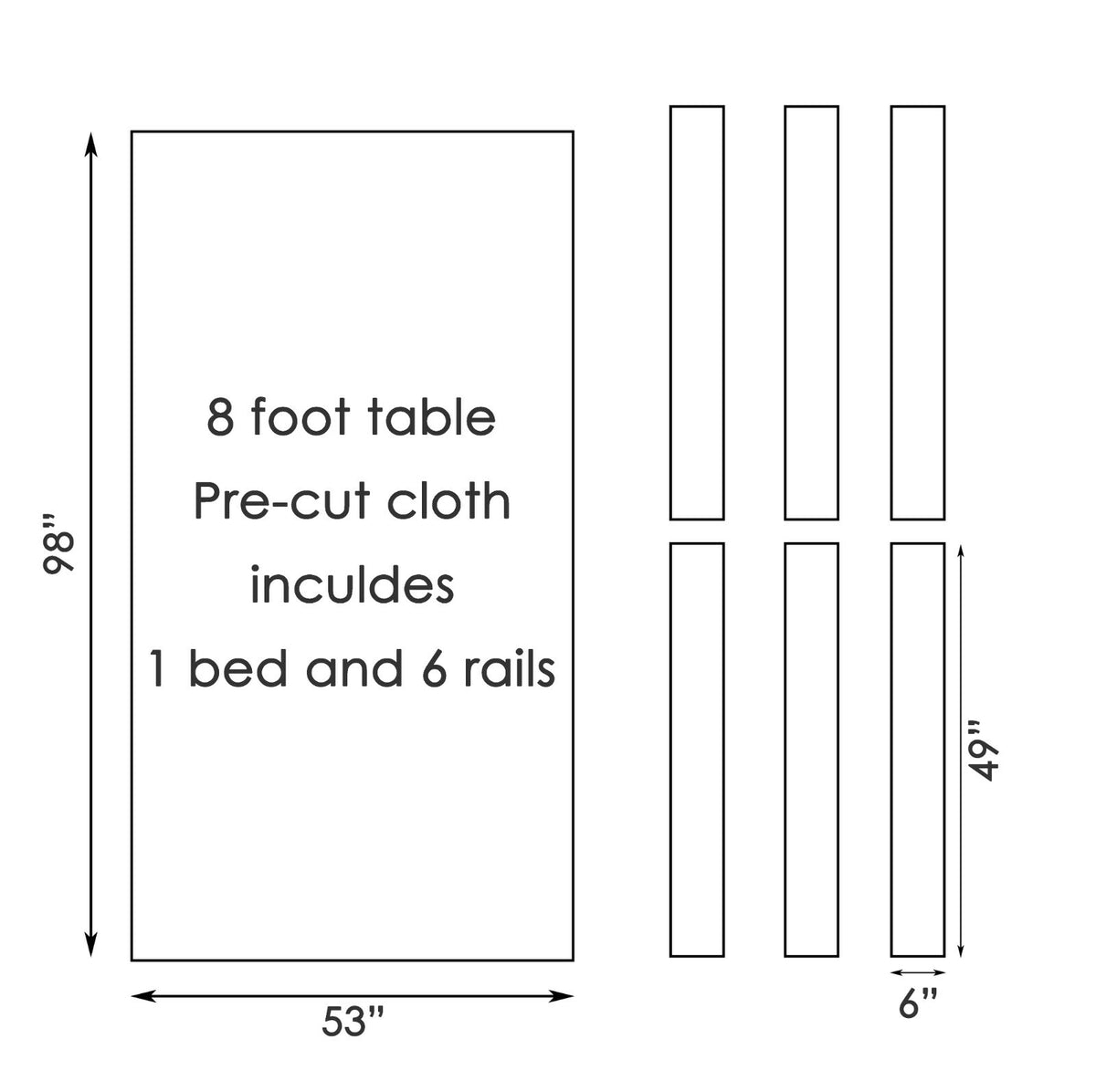 Pro Grade Worsted Pool Table Cloth – Pre-Cut Bed & Rails Set
