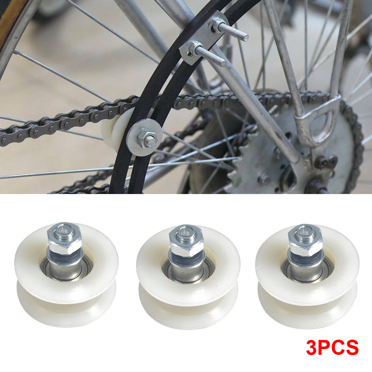 Motorized Bicycle Chain Tensioner Rollers - 3 Pack for 49cc-80cc Bikes