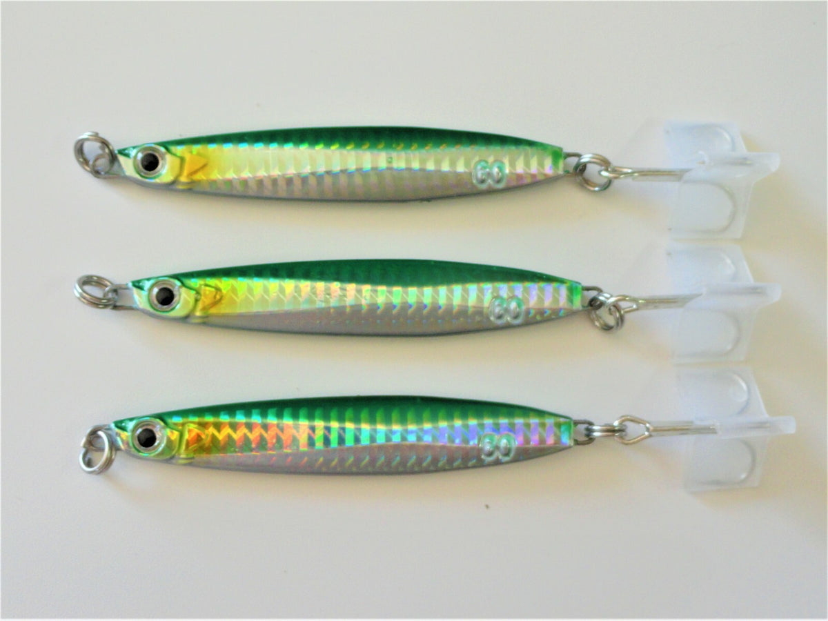 Metal Jig Sniper 60g/2oz Saltwater Fishing Lures Set - Green Vertical Tackle
