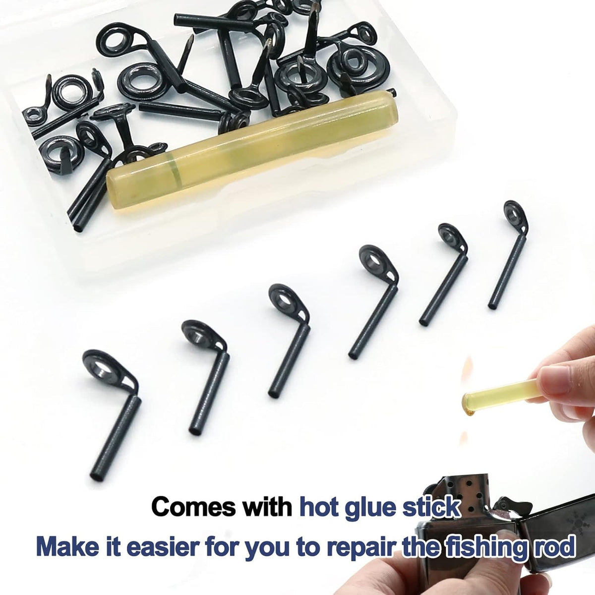 Fishing Rod Tip Repair Kit - Micro Rod Guides for Baitcasting & Ice Fishing