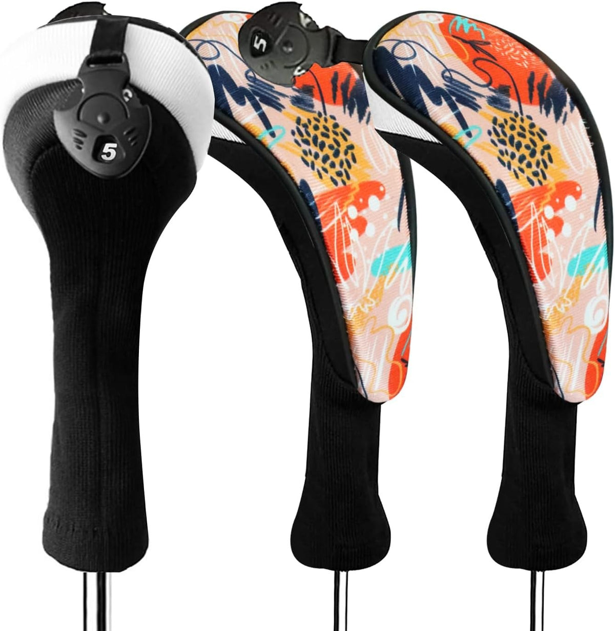 Golf Hybrid Head Cover Set 3 Interchangeable No Tag Finger Ten