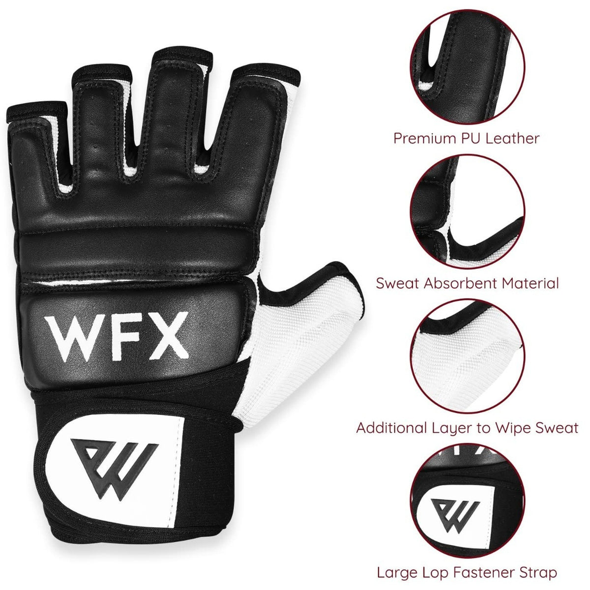 Boxing Gloves MMA Sparring Gear for Martial Arts Training - Large Black