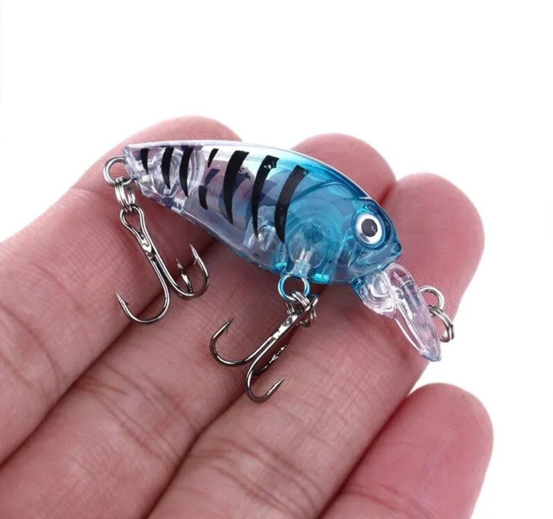 8pcs Small Minnow Crankbaits Fishing Lures with Rattles - Hard Bait Treble Hooks