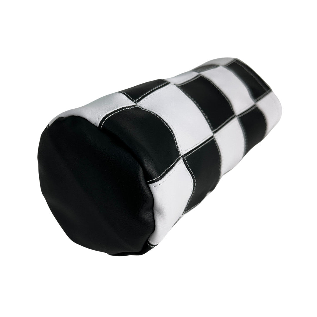 Checkered Golf Driver Headcover - Hand-Stitched Synthetic Leather, Snug Fit